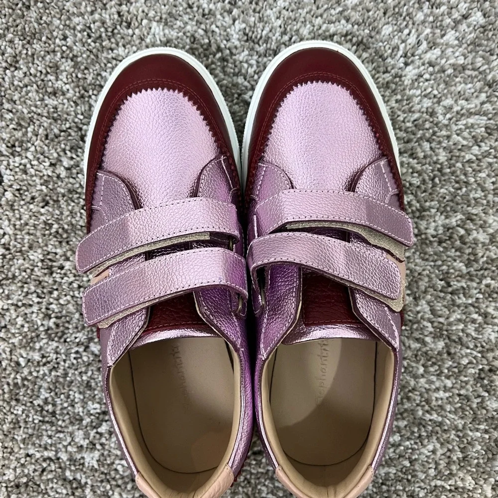 Elephantito Metallic Magenta Velcro Sneakers